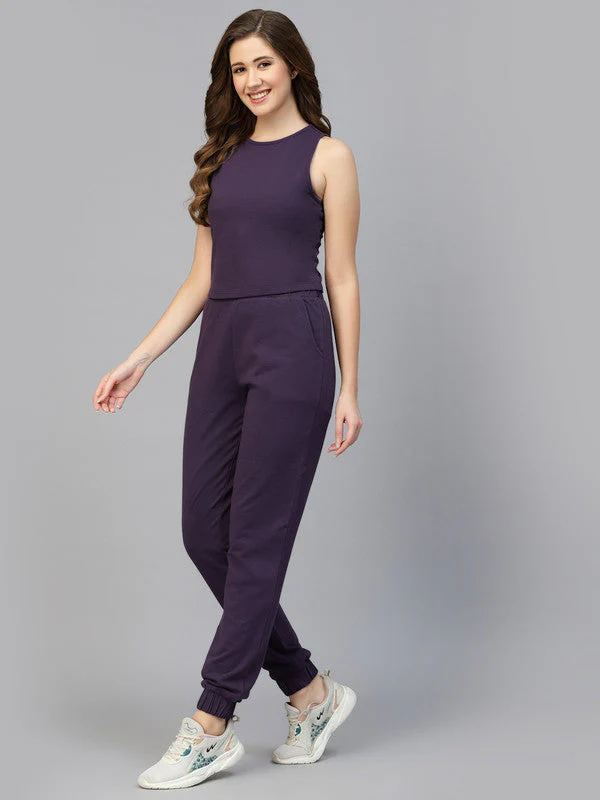 Women Cut Sleeve Top & Joggers Set - Image 2