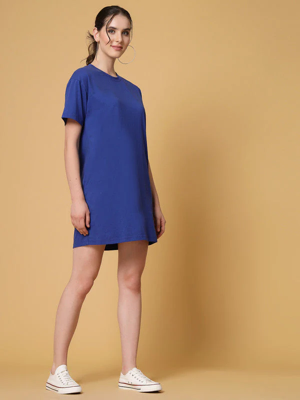 Women Blue Odour Free Body Fit Long T-shirts - Image 3
