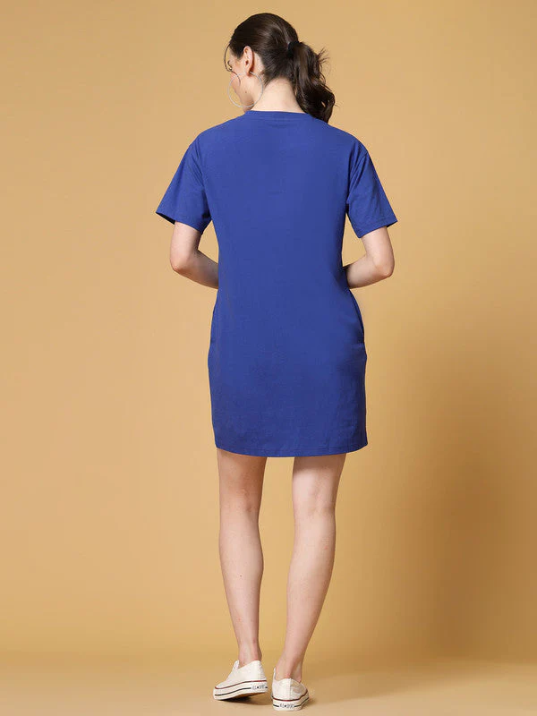 Women Blue Odour Free Body Fit Long T-shirts - Image 5