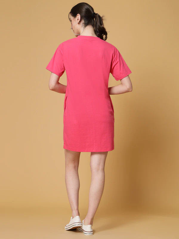 Women Pink Odour Free Body Fit Long T-shirts - Image 5