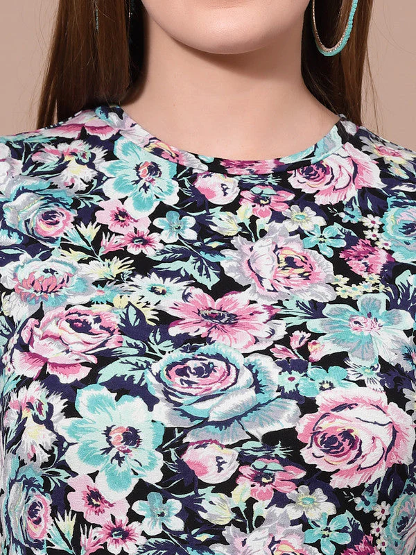 Women Multi Odour Free Floral Bodycon Dress - Image 4