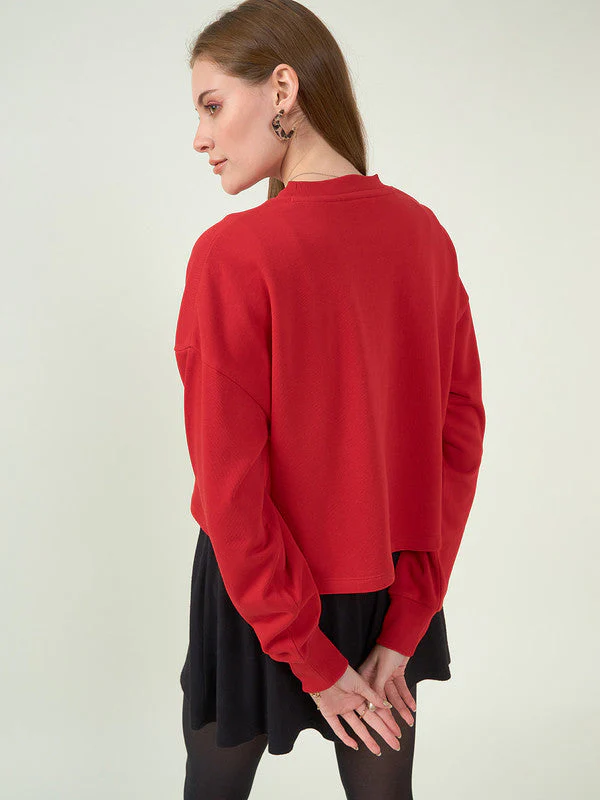 Women Red Odor-Free Sweatshirt - Image 2