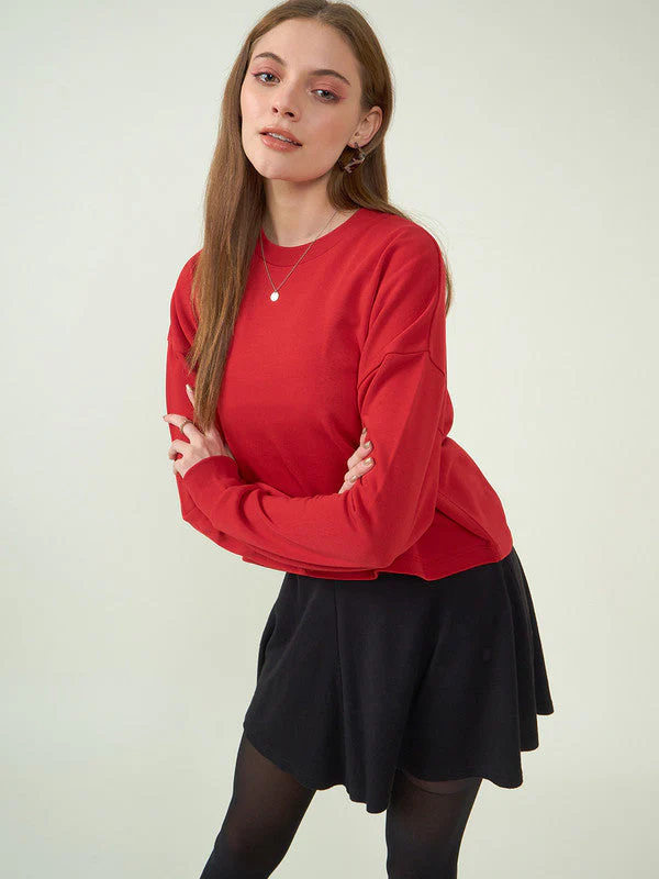 Women Red Odor-Free Sweatshirt - Image 3