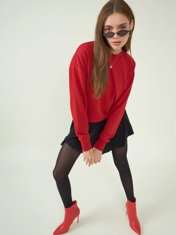 Women Red Odor-Free Sweatshirt - Image 5