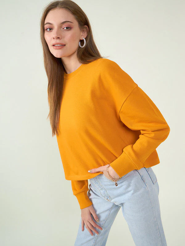Women Orange Odor-Free Sweatshirt - Image 3