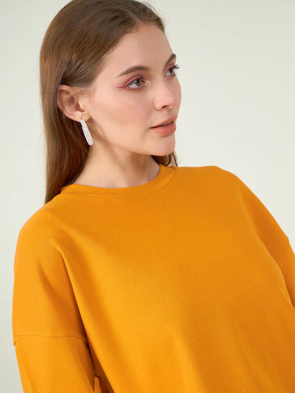 Women Orange Odor-Free Sweatshirt - Image 4