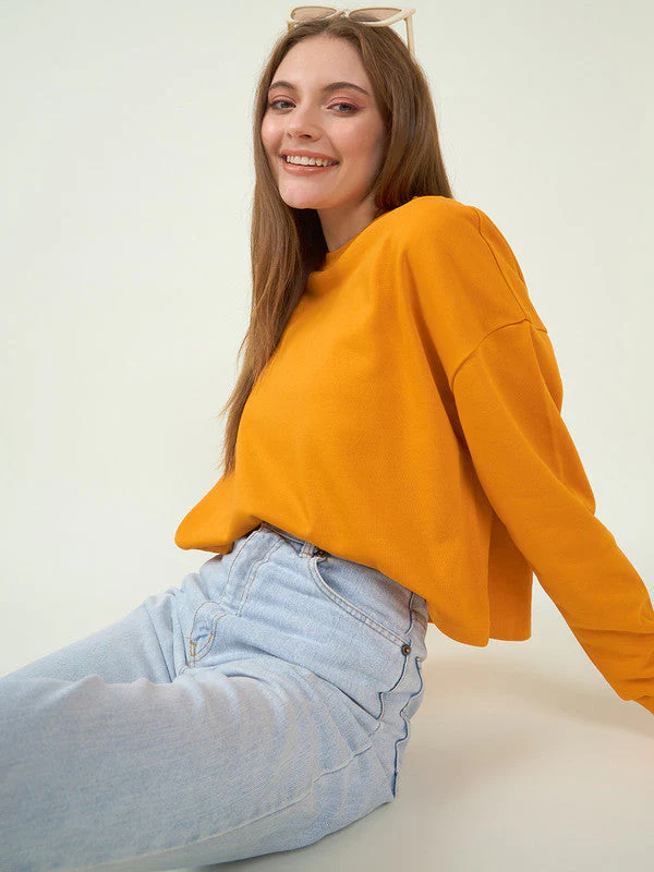 Women Orange Odor-Free Sweatshirt - Image 6