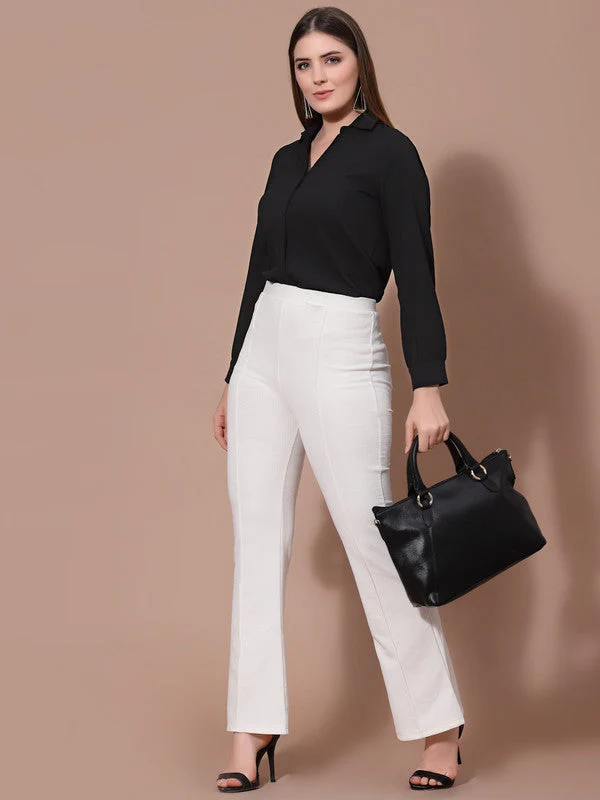 Women Black Odour Free Spread Collar  Formal Shirt - Image 4