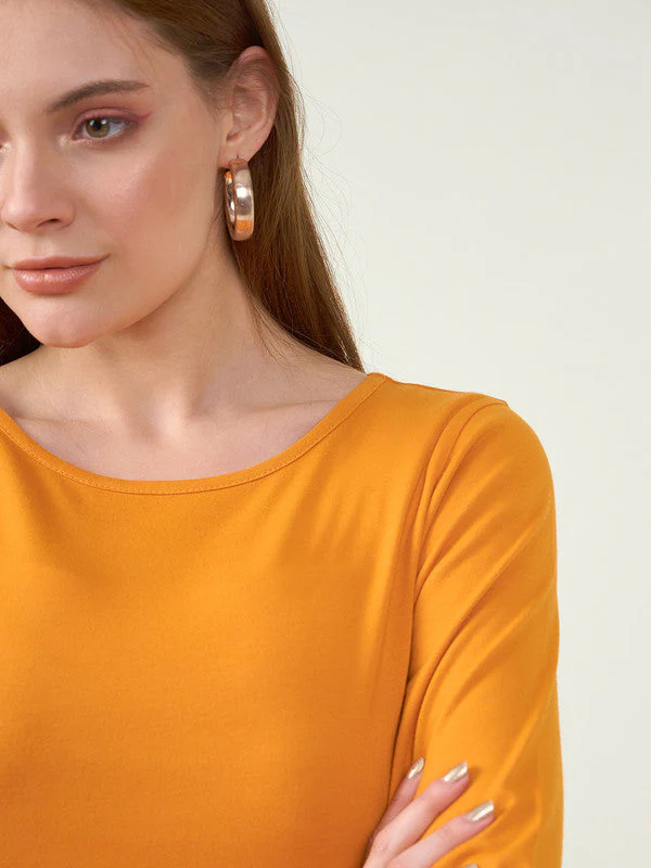 Women Orange Odour Free  T-shirts - Image 4