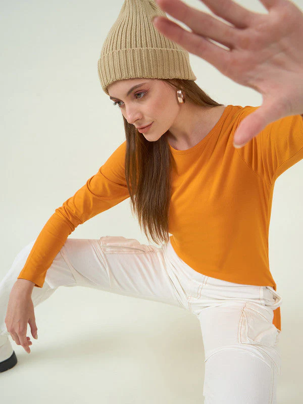 Women Orange Odour Free  T-shirts - Image 6