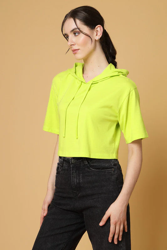 Women Green Hooded  Anti Odour T-shirt - Image 2