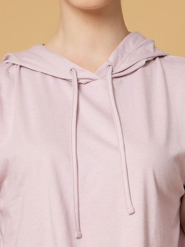 Women Pink Hooded  Anti Odour T-shirt - Image 4