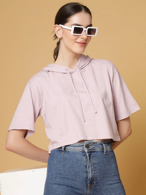 Women Pink Hooded  Anti Odour T-shirt - Image 6