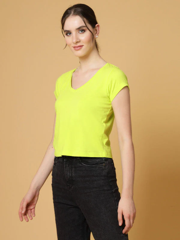 Women Green Odour Free Regular Fit T-shirts - Image 2