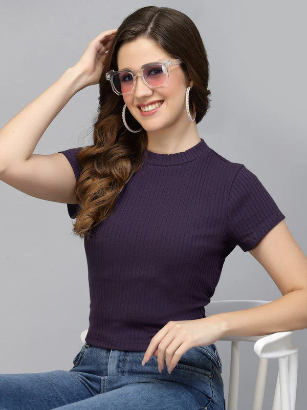 Women High Neck Waist Tie Back Top - Image 5