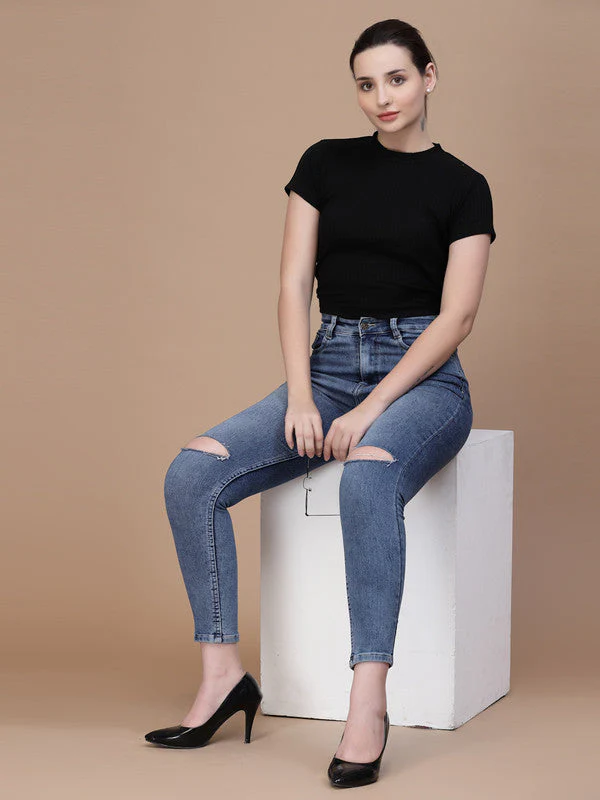 Women High Neck Waist Tie Back Top - Image 5