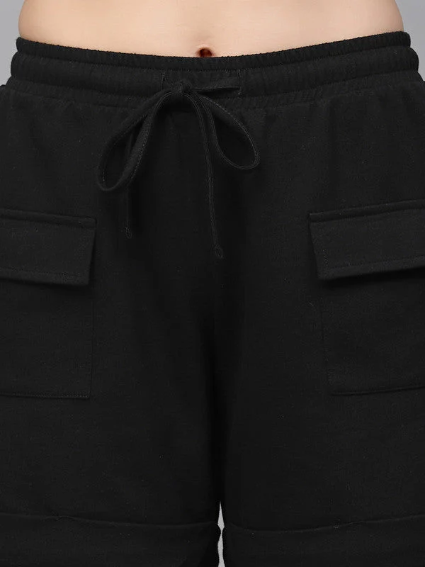 Women Black Odour Free Travel Lounge Shorts - Image 3