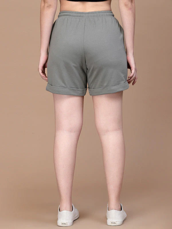 Women Olive Odour Free Shorts - Image 2