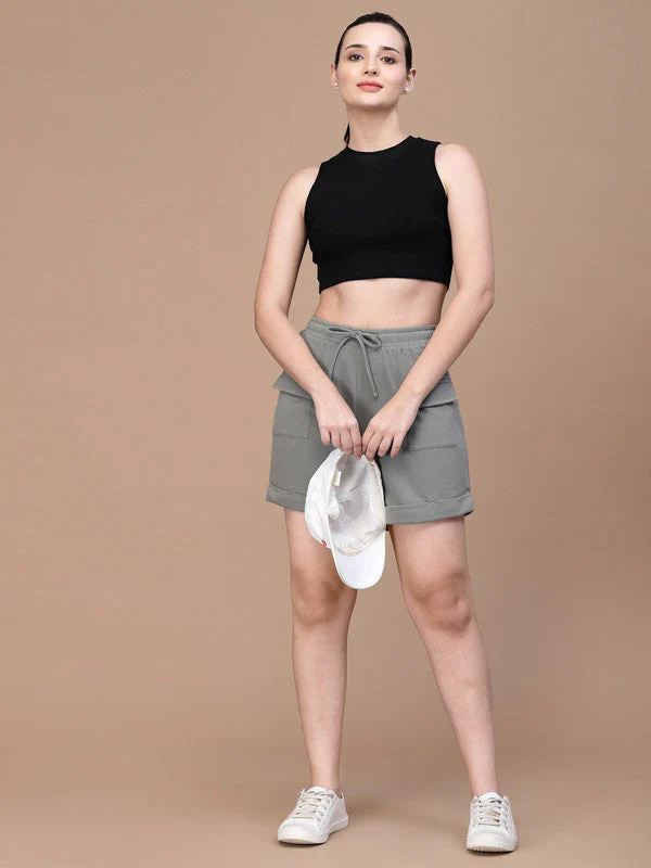 Women Olive Odour Free Shorts - Image 5