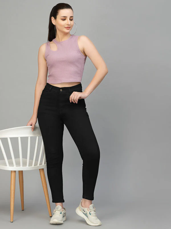 Women Lavender Odour Free Cut Out Tank Top - Image 4