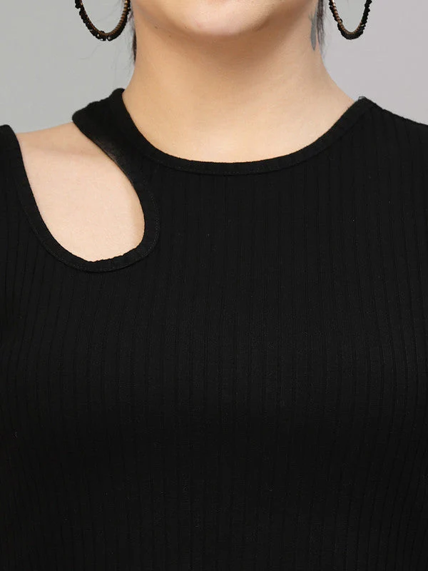 Women Black Odour Free Cut Out Tank Top - Image 3