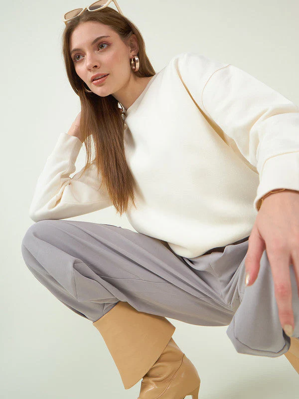 Women Cream Odor-Free Sweatshirt - Image 6