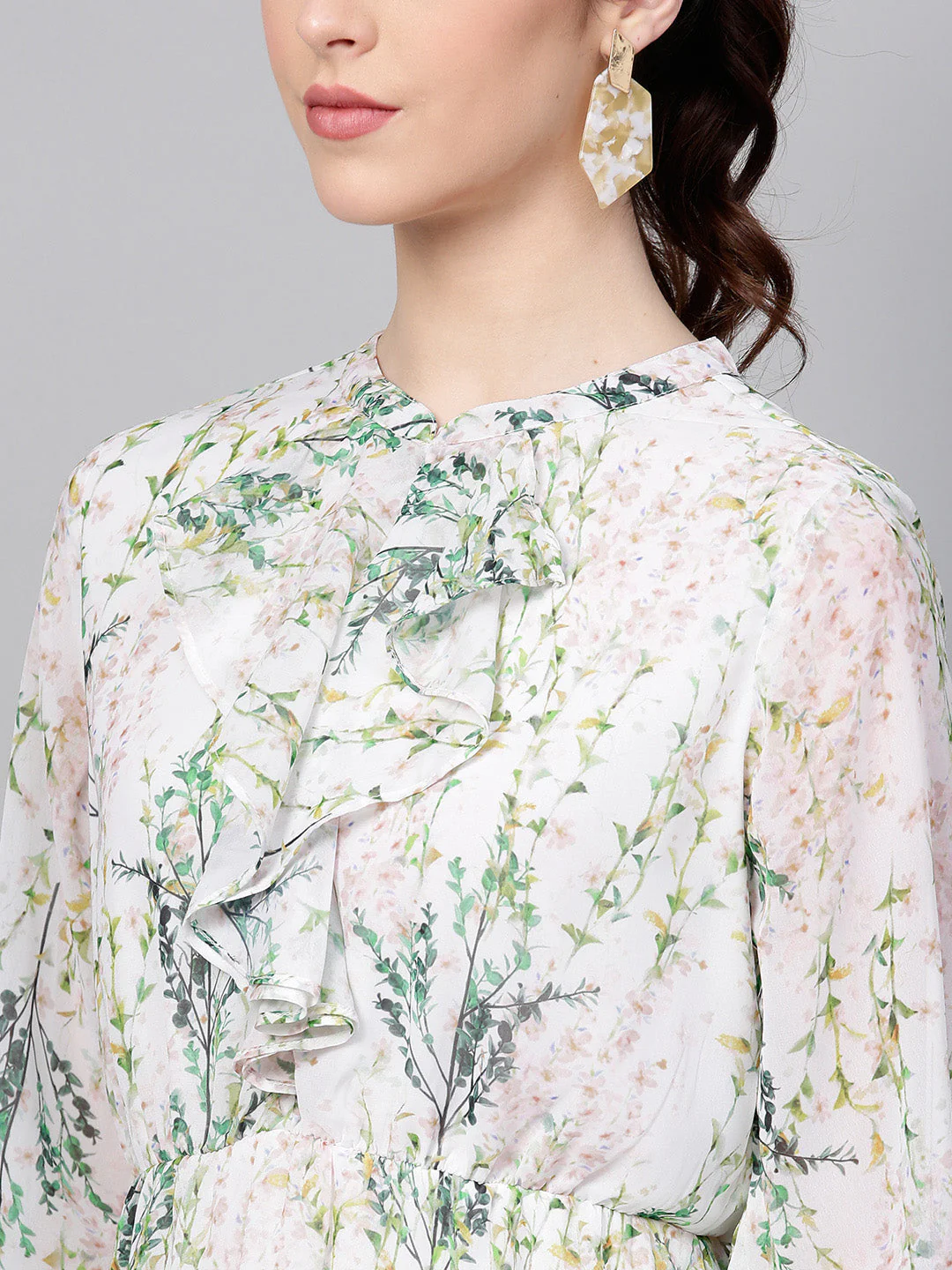 Women White Floral Skater Dress - Image 5