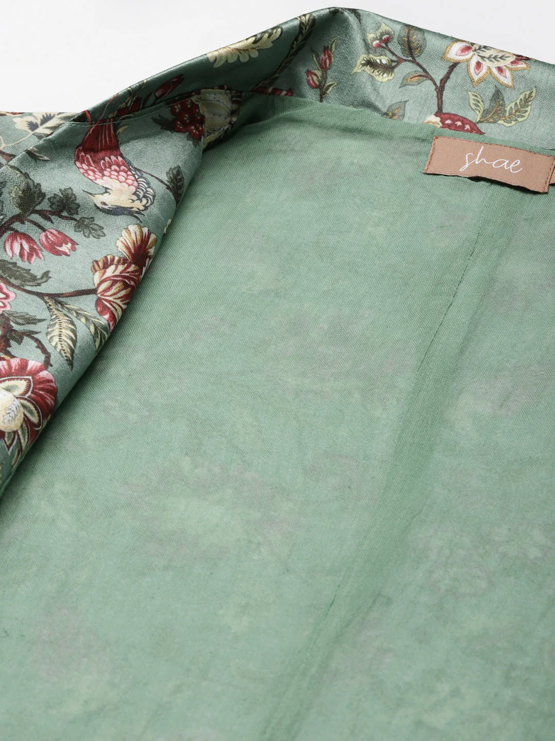 Olive Floral Short Sleeves Blazer - Image 6