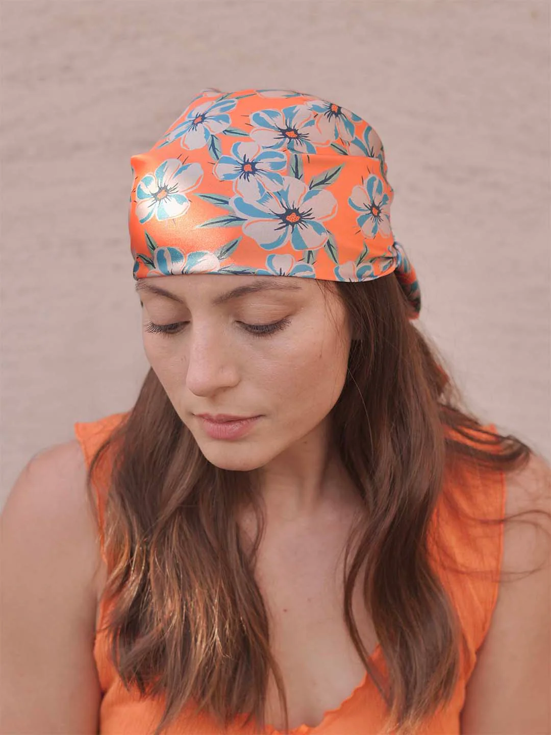 Orange Blossom Bandana Scarf - Image 2