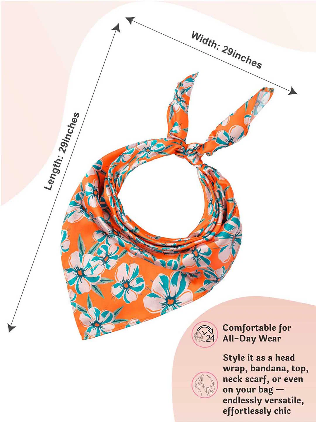 Orange Blossom Bandana Scarf - Image 9