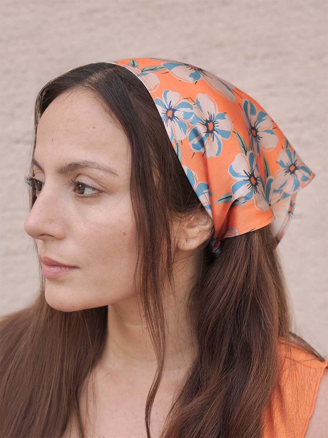 Orange Blossom Headscarf - Image 2