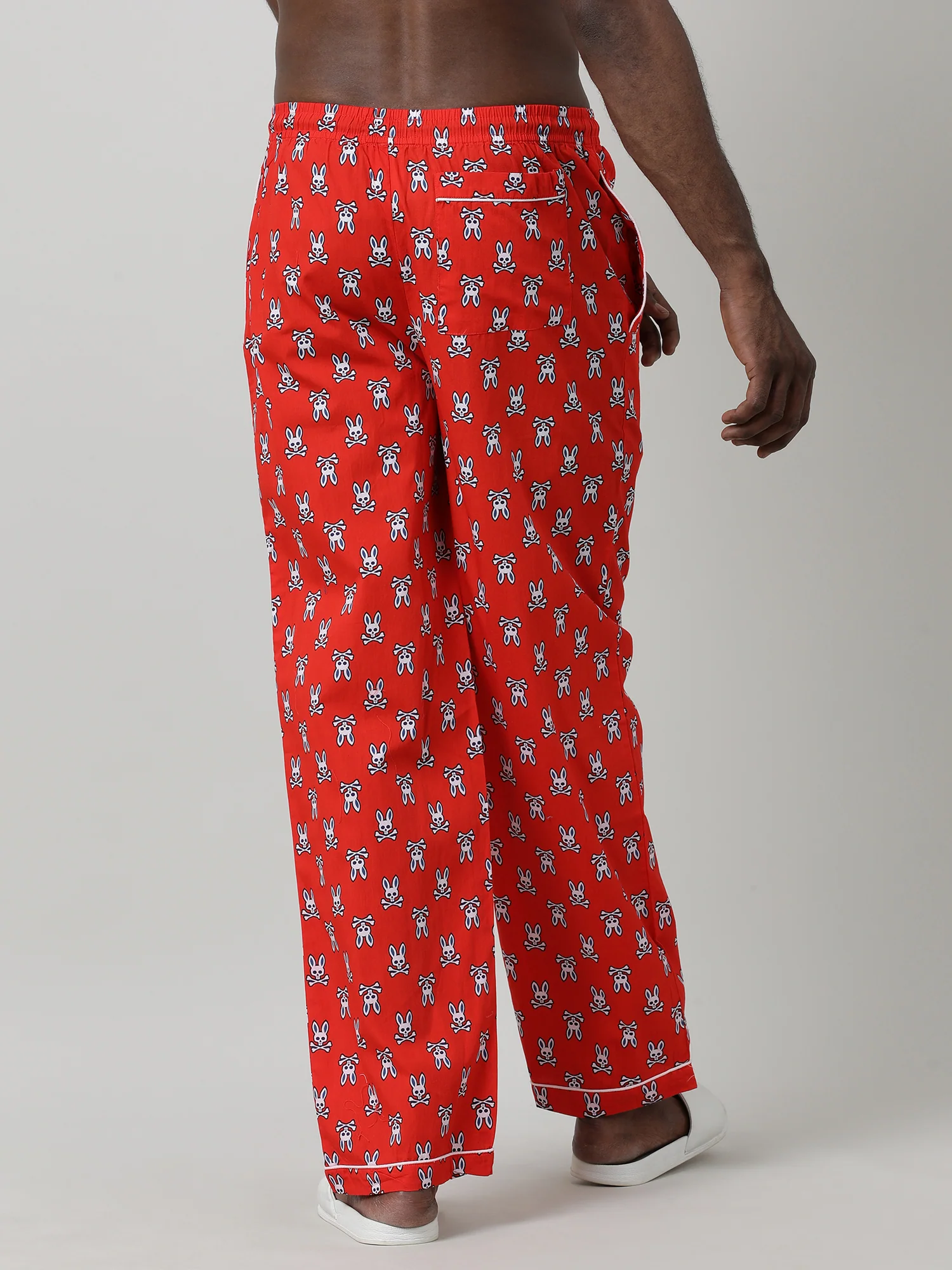 Men Oversized Orange Cotton Lounge Pants - Image 4