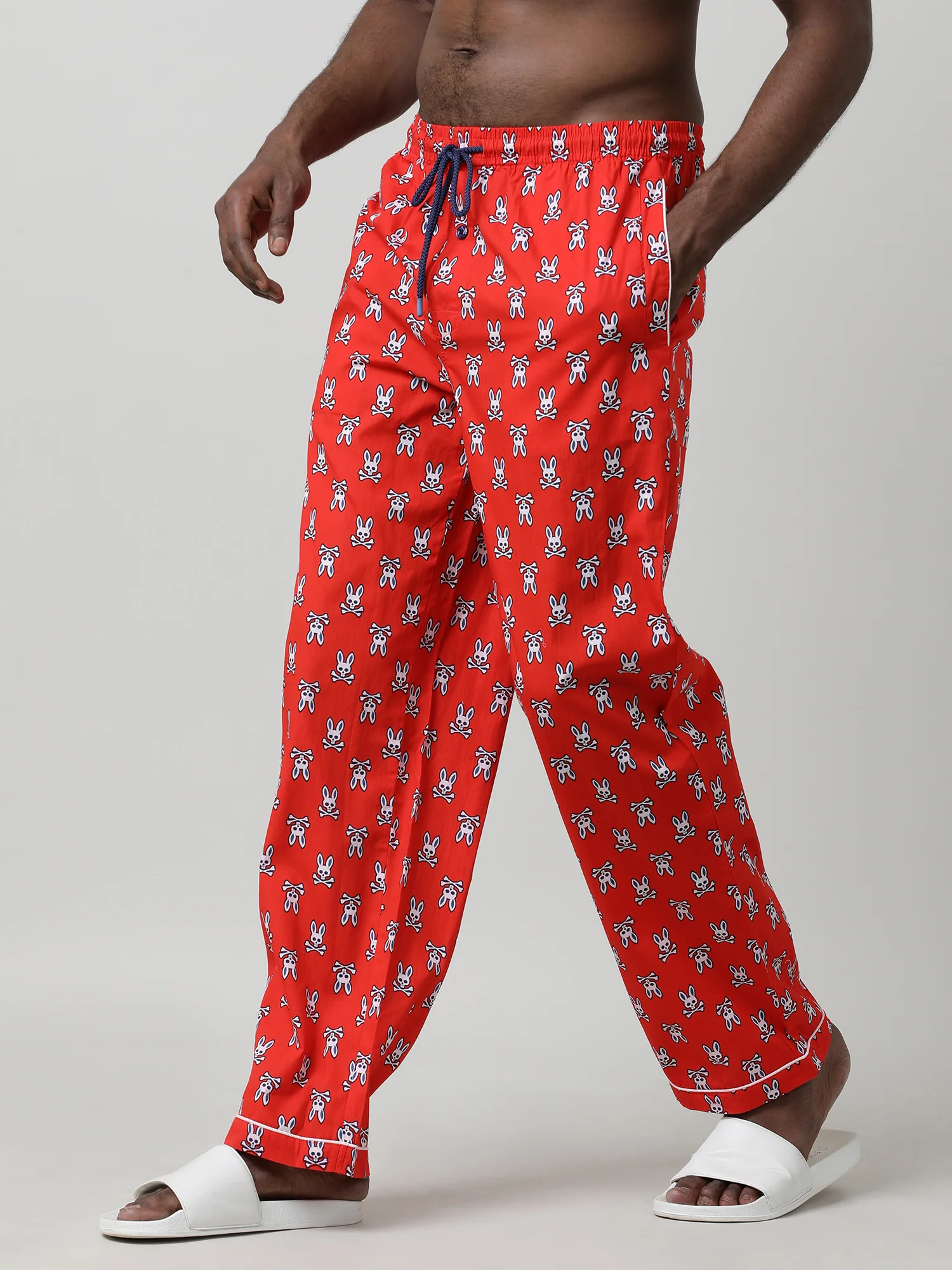 Men Oversized Orange Cotton Lounge Pants - Image 5