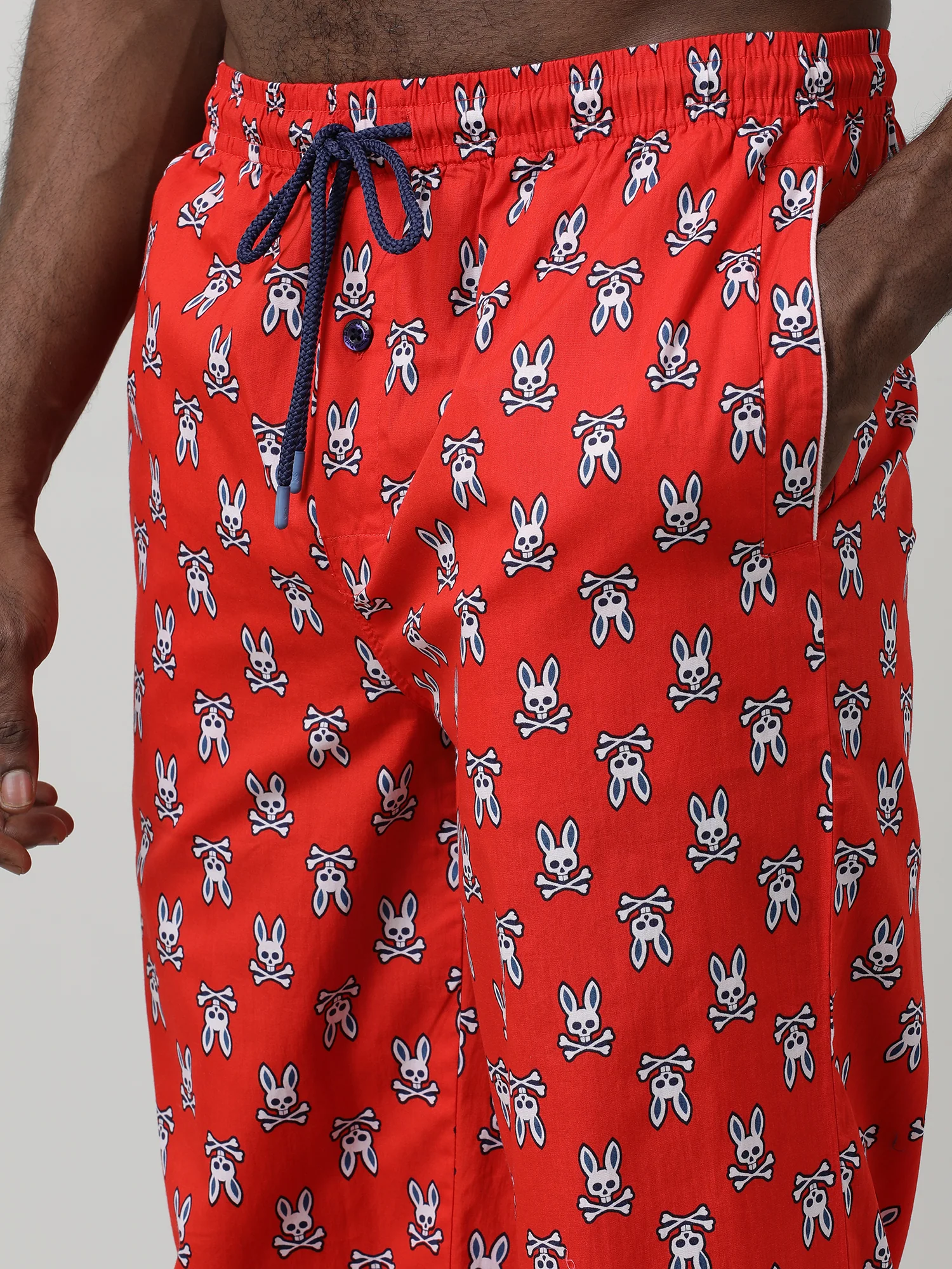 Men Oversized Orange Cotton Lounge Pants - Image 6