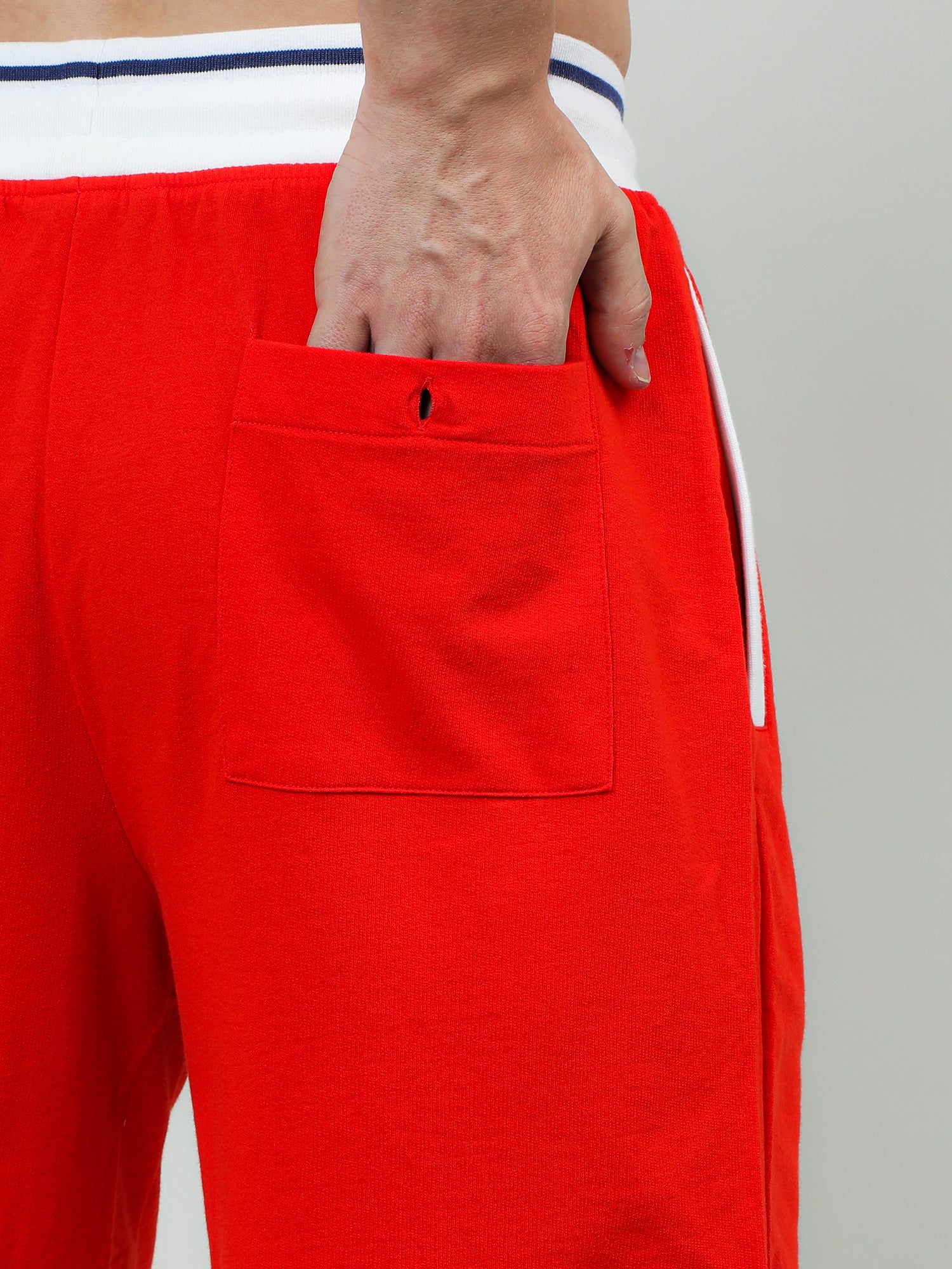 Men Orange Oversized Cotton Knee-Length Shorts - Image 6