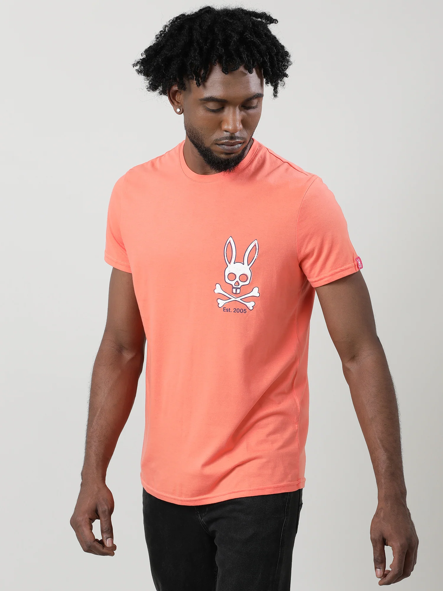 Men Coral Quick-Dry Relaxed Fit Cotton T-Shirt - Image 3