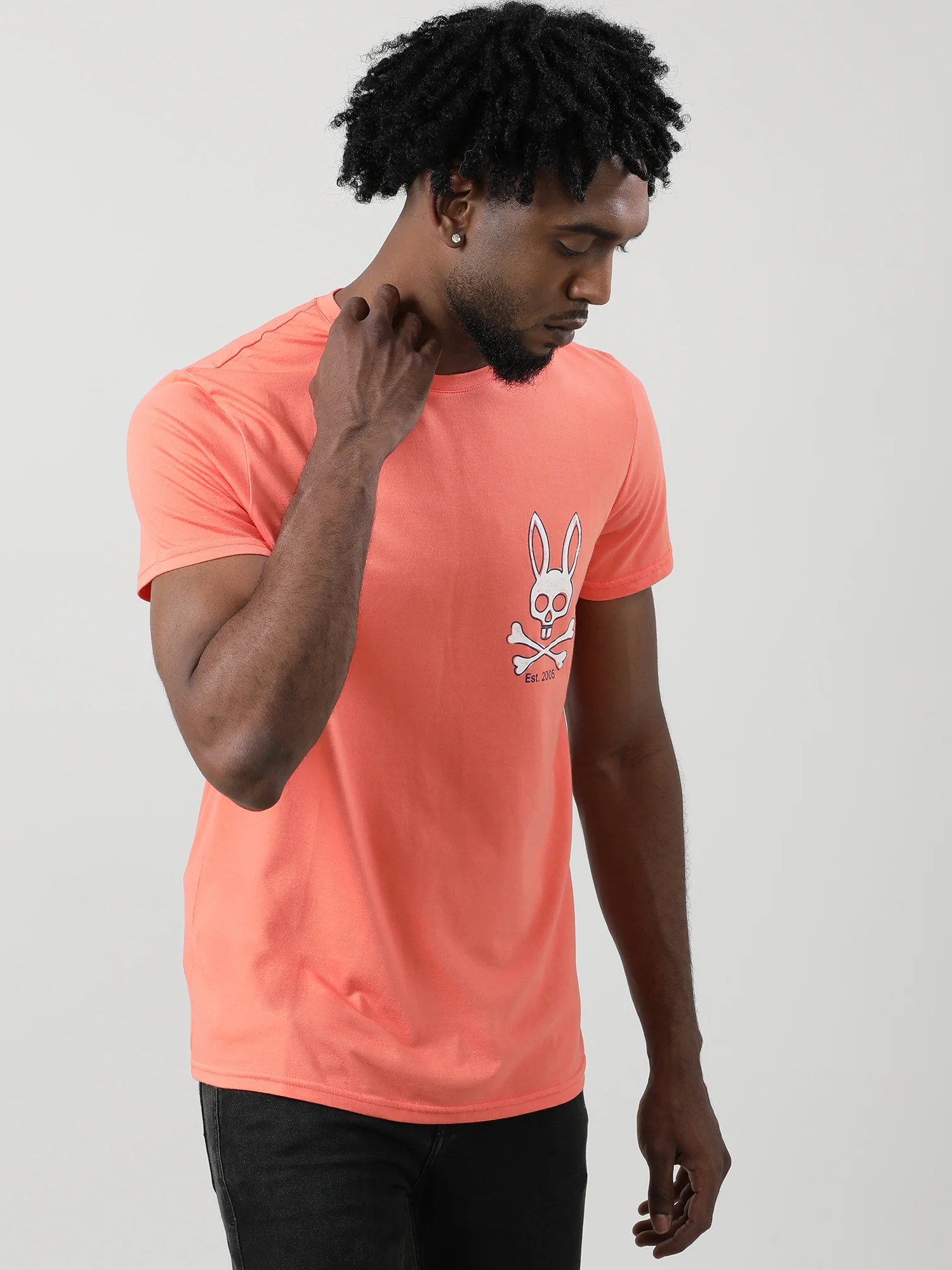 Men Coral Quick-Dry Relaxed Fit Cotton T-Shirt - Image 4