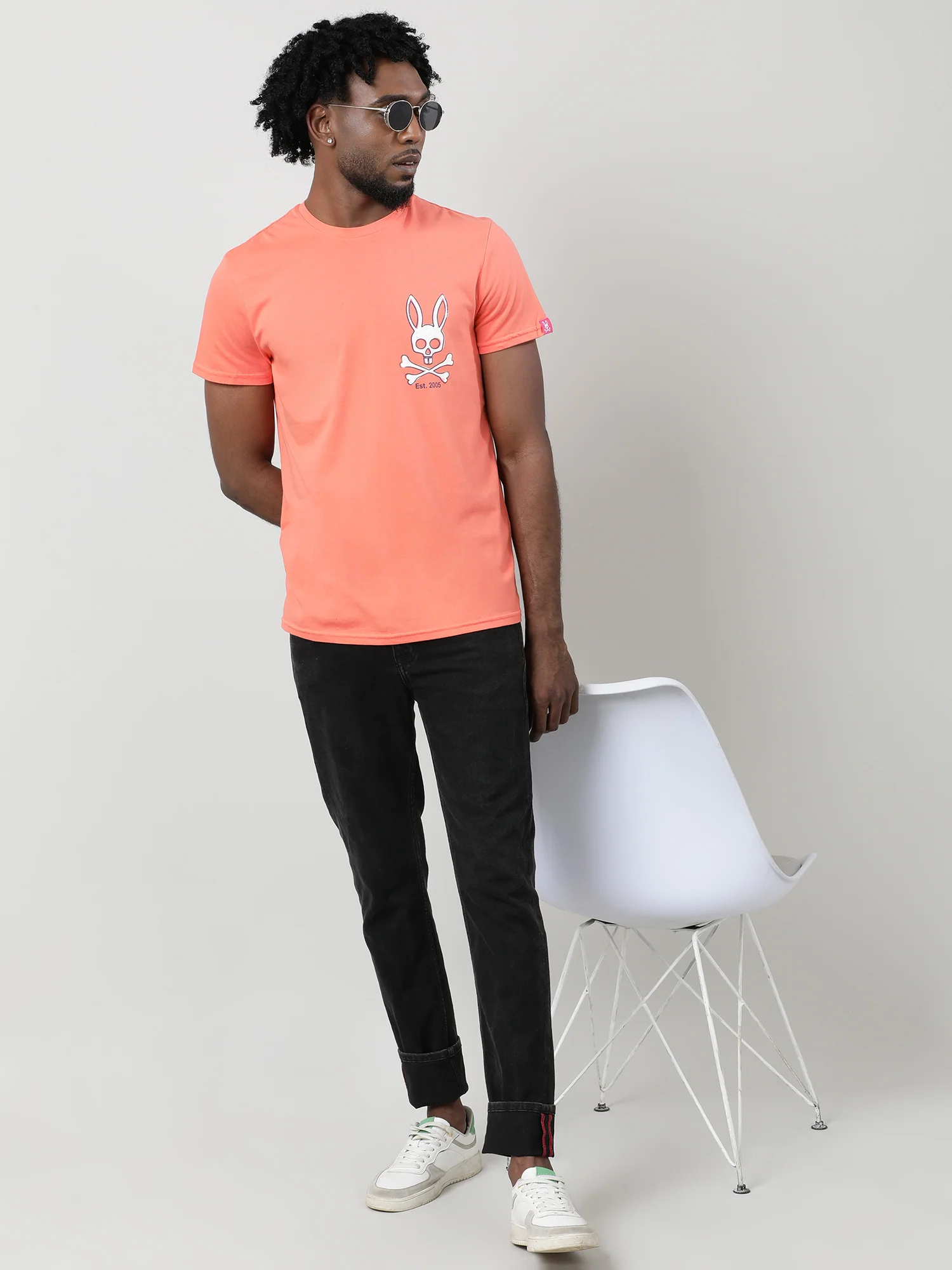 Men Coral Quick-Dry Relaxed Fit Cotton T-Shirt - Image 7