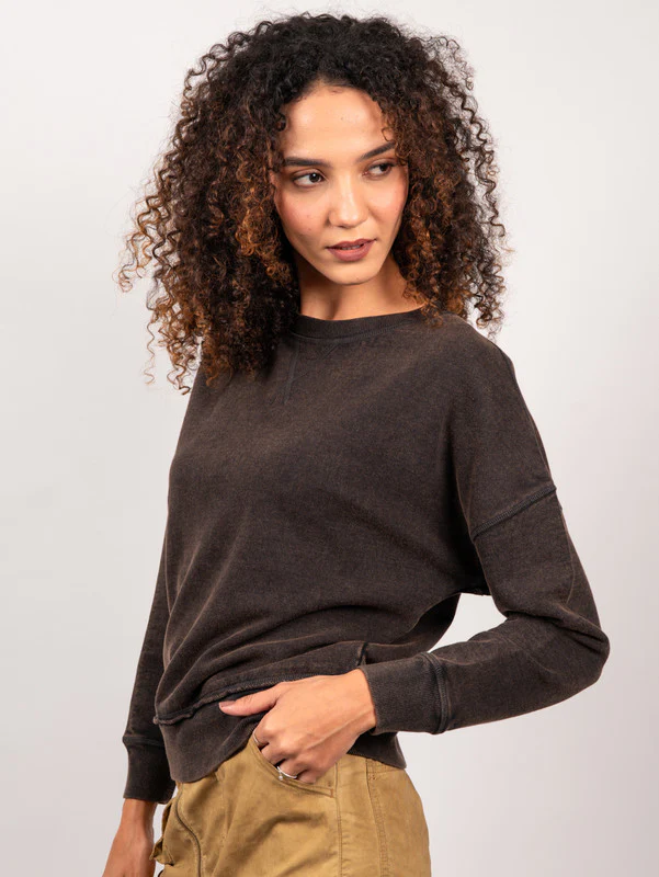 Women Oversized Garment Washed Sweatshirt - Image 3