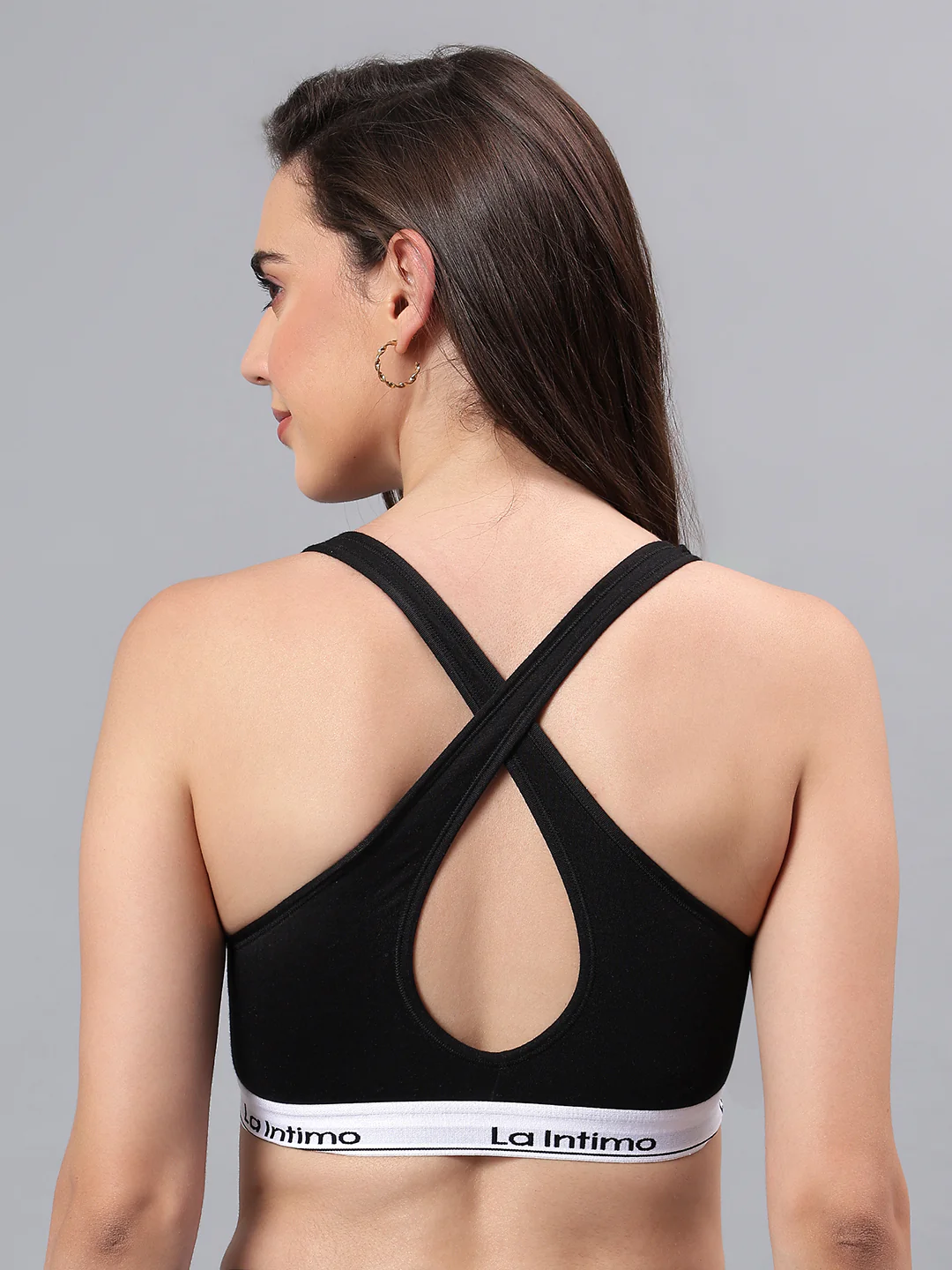 Padded Active Sports Cross Back Bra - Image 2