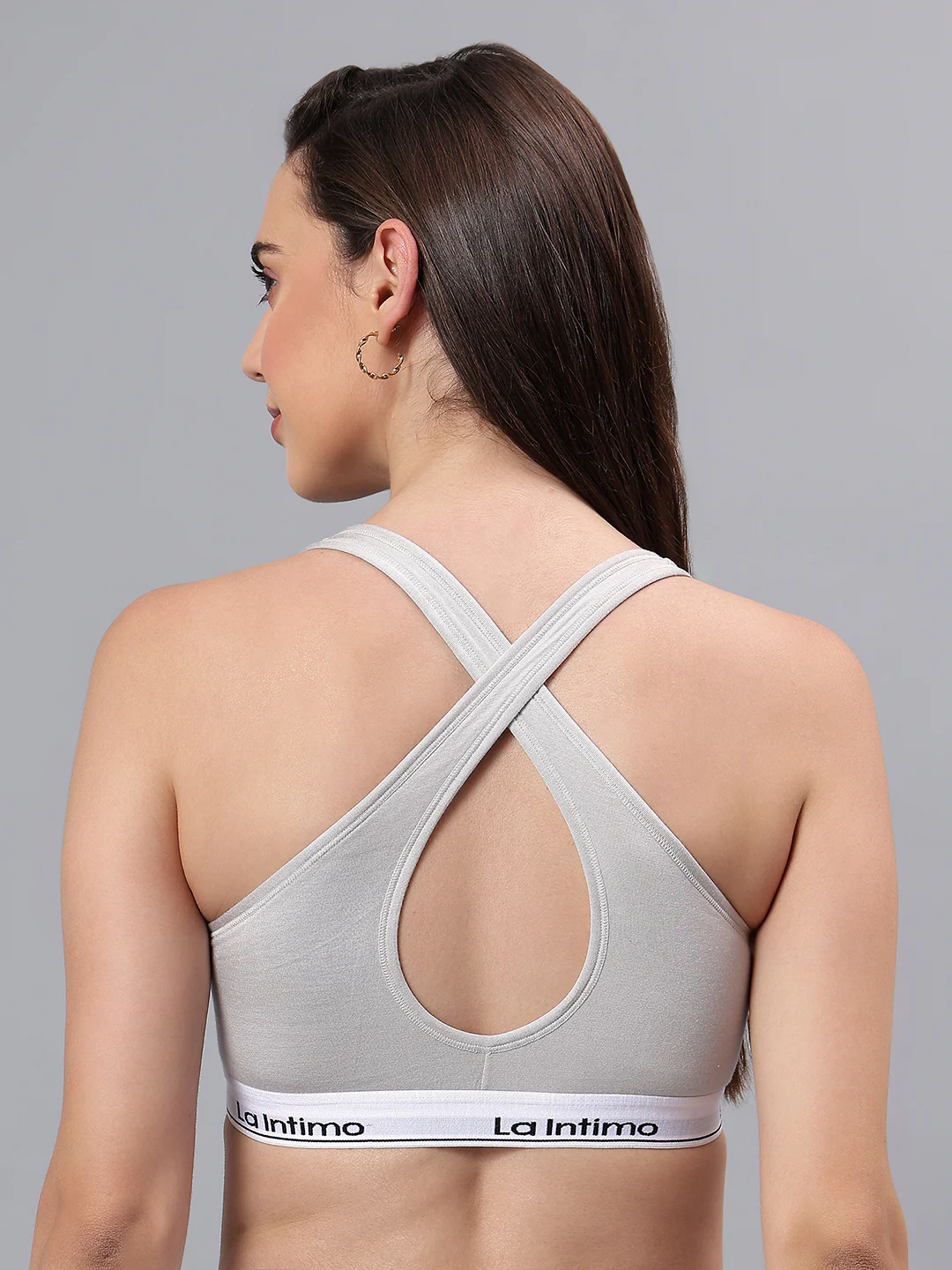 Padded Active Sports Cross Back Bra - Image 2