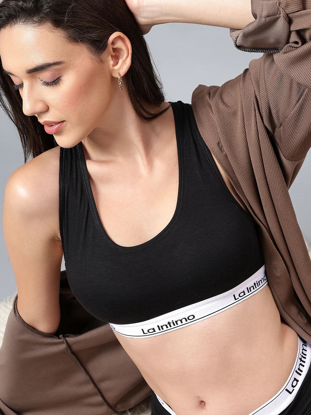 Padded Slip On Racerback Bra - Image 4