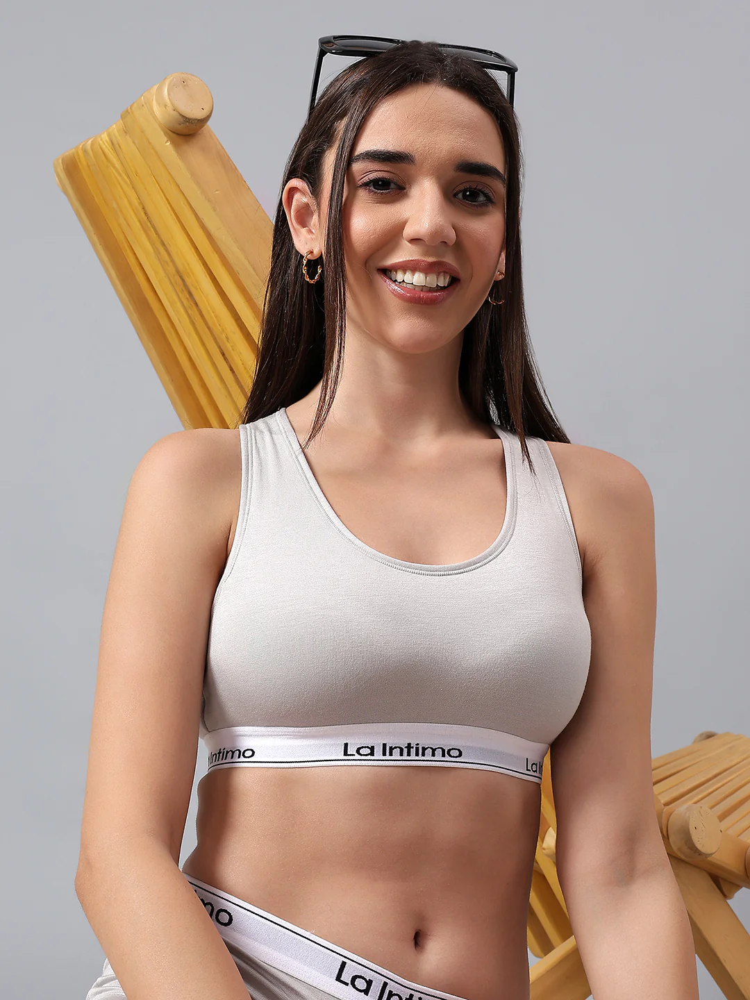 Padded Slip On Racerback Bra - Image 4