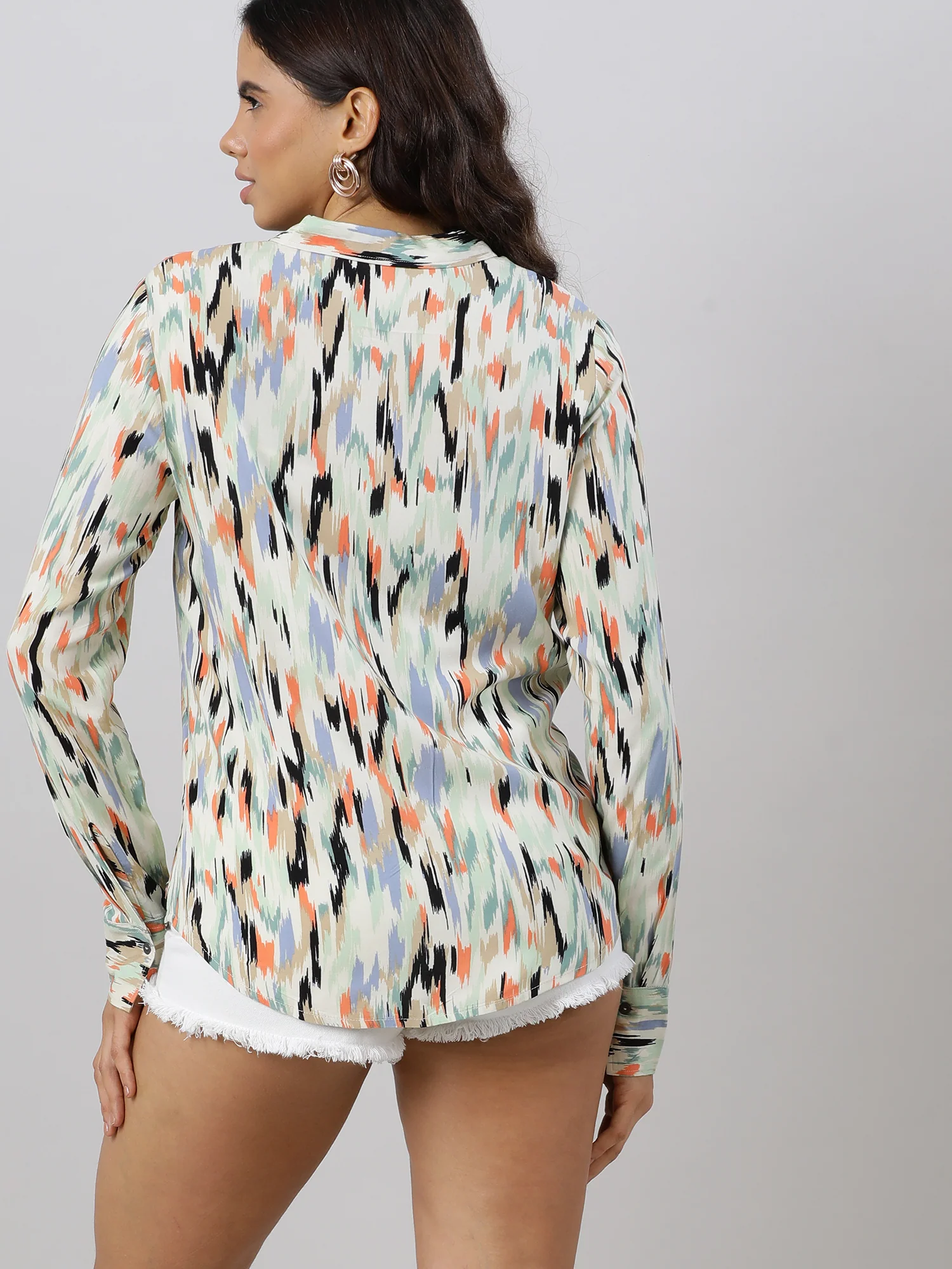 Women Pastel Abstract Printed Women Shirt - Image 3