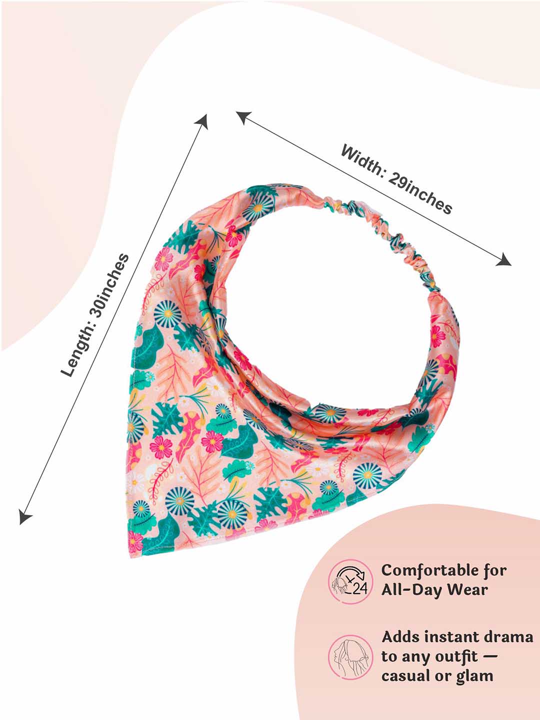 Peach Abstract Headscarf - Image 6
