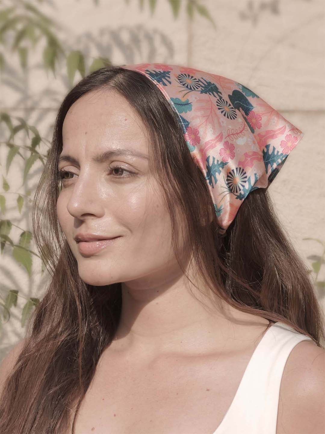 Peach Abstract Headscarf - Image 7