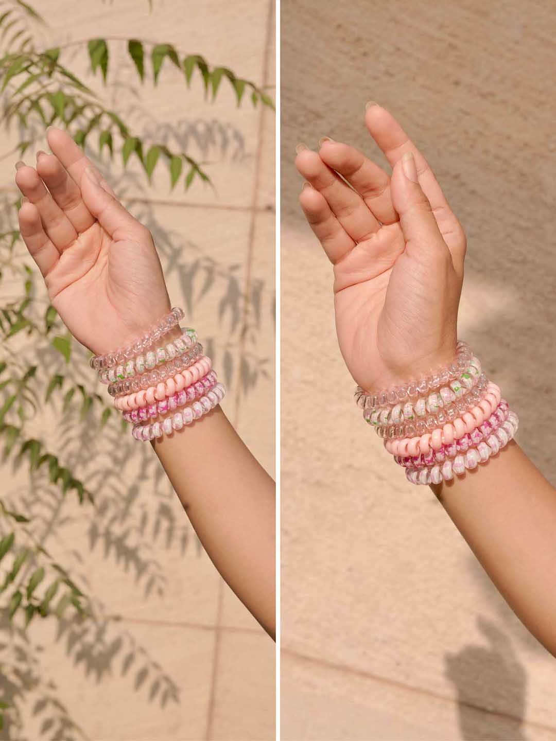 Peach Tangle-Free Spiral Hair Ties Set of 6 - Image 6