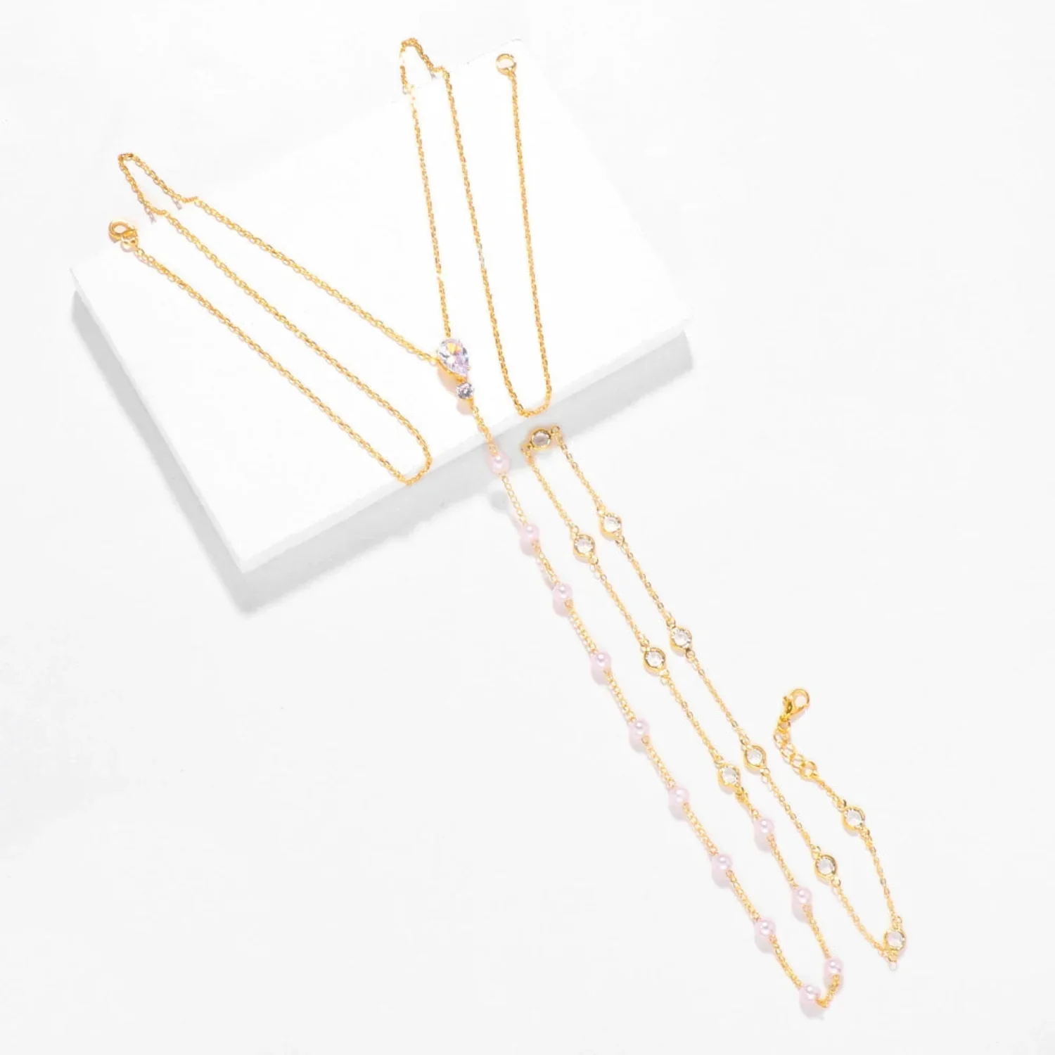 Pearl And Crystal Backdrop Necklace