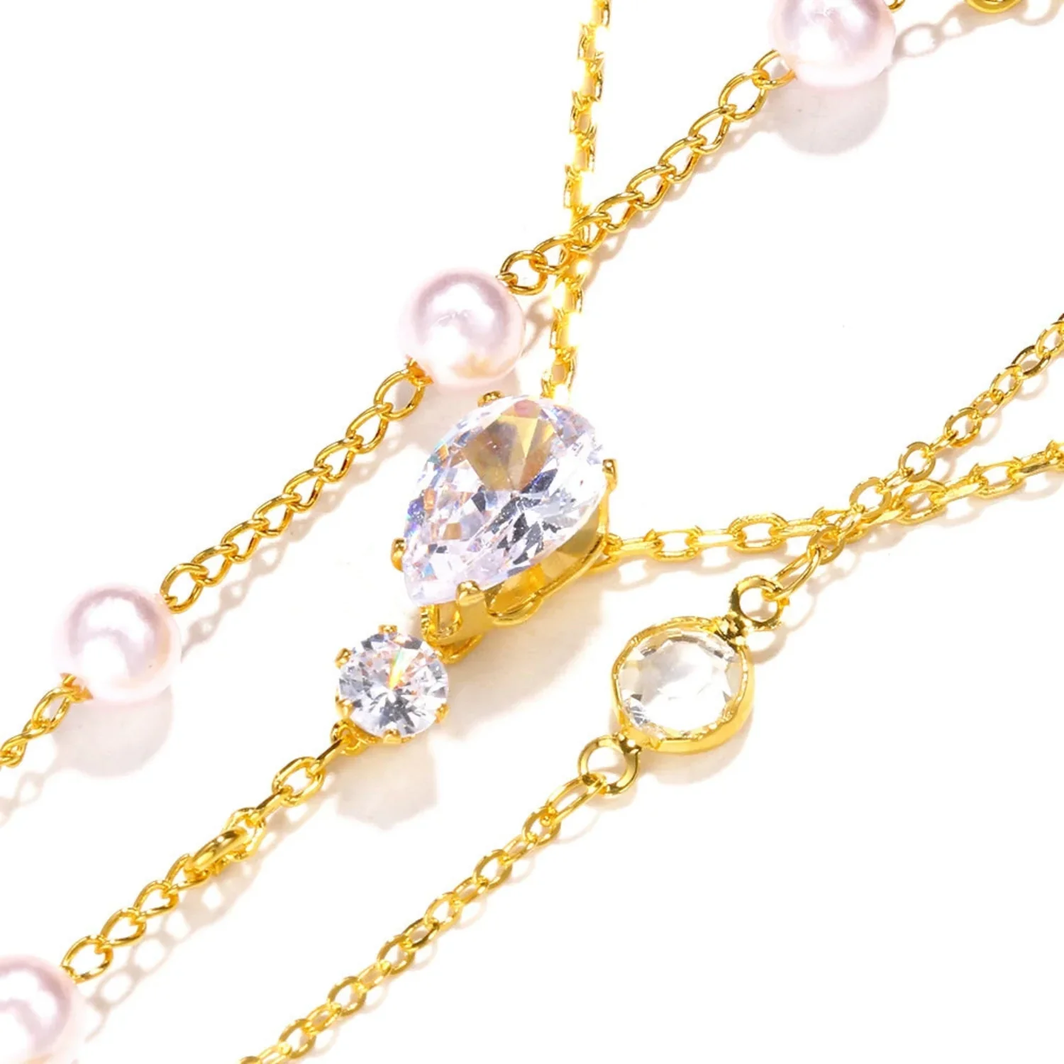 Pearl And Crystal Backdrop Necklace - Image 2