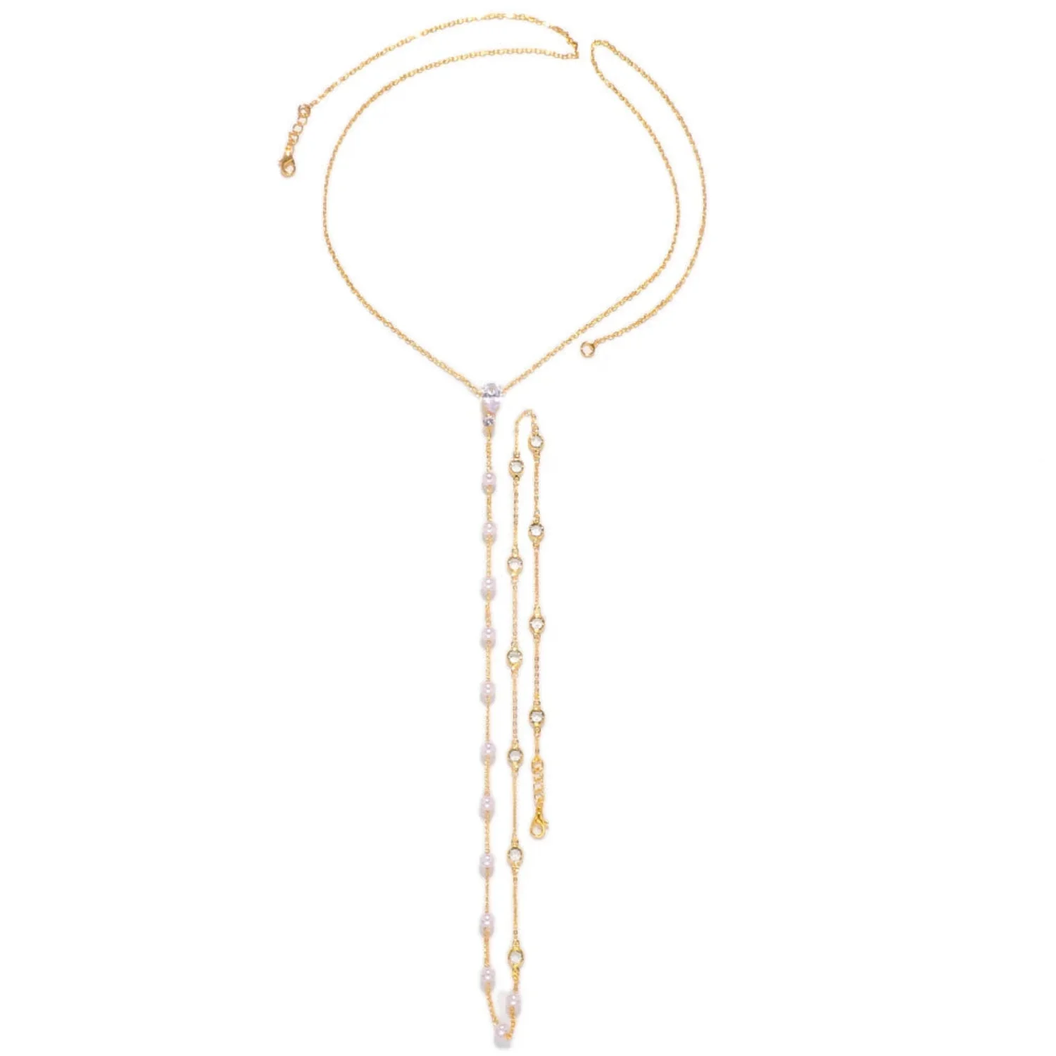 Pearl And Crystal Backdrop Necklace - Image 3
